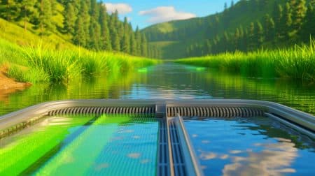 Illustration de l'utilisation d'un polymère organique poreux fluoré pour capturer les résidus de bêta-bloquants dans l'eau.