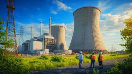 Illustration de l'EPR de Flamanville en attente de redémarrage après des contrôles de sécurité supplémentaires.