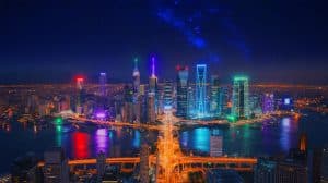 Illustration de l'impact d'un allumage simultané de toutes les lumières sur la consommation énergétique mondiale et la pollution lumineuse.