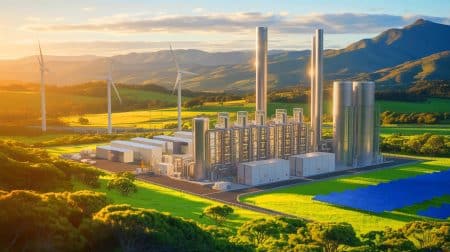 Illustration de la transformation de l'hydrogène en méthanol vert pour une énergie plus durable.