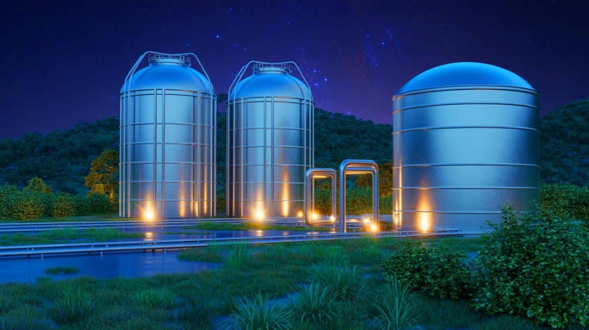 Illustration de l'optimisation énergétique par le stockage d'oxygène liquide pour produire de l'électricité propre.