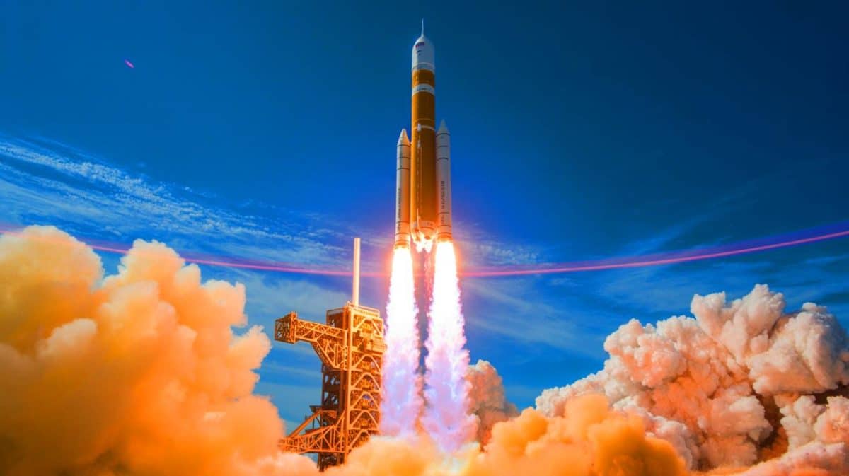 Illustration de l'impact des lancements de fusées sur la couche d'ozone.