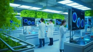 Illustration de la transformation du dioxyde de carbone en ressources alimentaires innovantes en Chine.