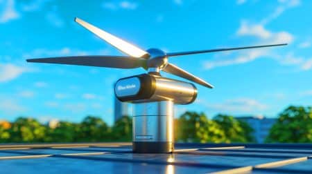 Illustration de la micro-éolienne intelligente développée par GEVI Wind pour une production d'énergie optimisée.