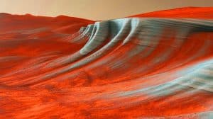 Illustration de la formation de ravins sur Mars par des blocs de glace de CO2.