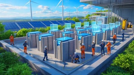 Illustration de la transformation du béton en supercondensateur pour le stockage d'énergie.