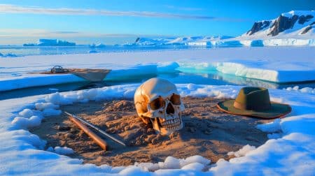 « Ce crâne change tout » : les restes d’une jeune Chilienne découverts en Antarctique pourraient réécrire l’histoire de la présence humaine Illustration de la découverte des plus anciens restes humains en Antarctique.