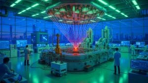 Illustration de la construction du plus grand laboratoire de fusion laser en Chine.