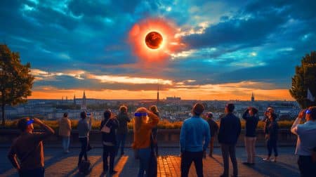 « Le ciel va s’éteindre » : une éclipse solaire quasi-totale plongera la France dans la pénombre le 12 août 2026 Illustration de l'éclipse solaire quasi-totale attendue en France le 12 août 2026.