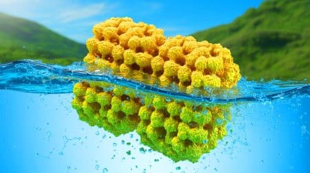 Illustration de l'éponge moléculaire révolutionnaire récompensée par le prix Nobel de chimie.