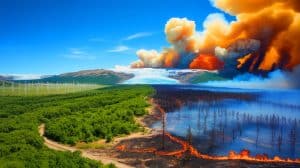 Illustration de l'impact des phénomènes climatiques extrêmes sur notre planète.