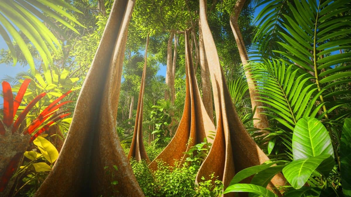 La forêt amazonienne s’étend : une croissance inattendue qui remet en question les prédictions scientifiques Illustration de la croissance inattendue des arbres de la forêt amazonienne défiant les prévisions climatiques.