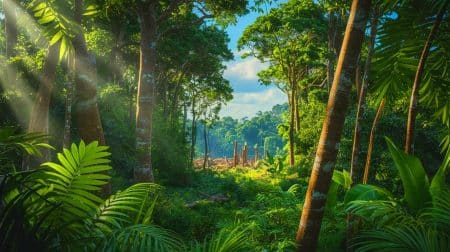 Les arbres de l’Amazonie : résilience surprenante face aux défis, mais l’inquiétude scientifique persiste Illustration de la résilience des arbres dans les zones intactes de la forêt amazonienne face aux menaces climatiques.