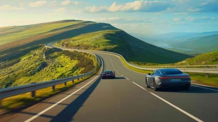Illustration de la liberté de vitesse sur l'île de Man et l'Autobahn allemande.