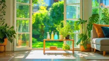 Illustration de l'amélioration de la qualité de l'air intérieur par des gestes simples et efficaces.