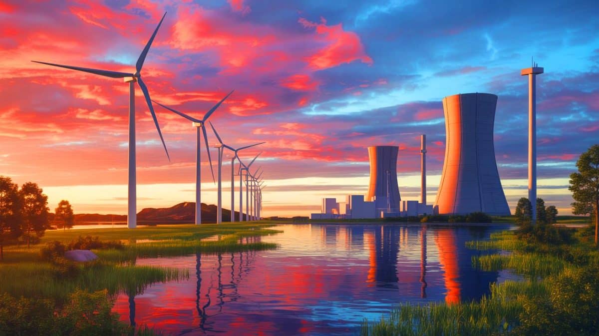 Illustration de la réévaluation du nucléaire au Danemark dans le contexte des défis énergétiques européens.