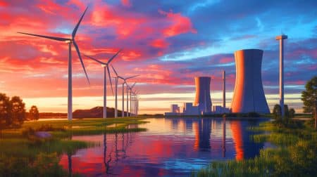 Illustration de la réévaluation du nucléaire au Danemark dans le contexte des défis énergétiques européens.