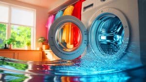 Illustration de l'innovation technologique inspirée de l'anchois pour filtrer les microplastiques des eaux de lavage.