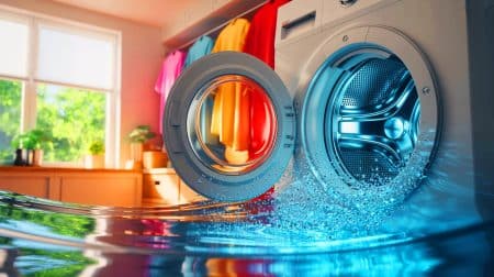 Illustration de l'innovation technologique inspirée de l'anchois pour filtrer les microplastiques des eaux de lavage.