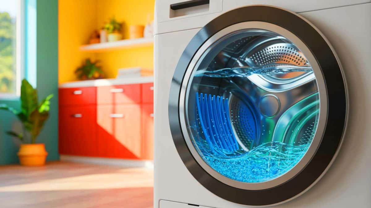 Illustration de l'efficacité du filtre biomimétique inspiré des poissons pour capturer les microplastiques des machines à laver.
