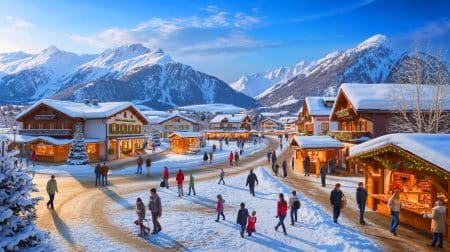 Illustration de la transformation de Serfaus en village sans voitures, offrant un cadre de vie apaisé et convivial.